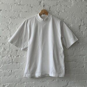 Reigning Champ women's mockneck short sleeve t-shirt white size Large